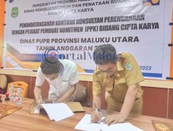 Bidang Cipta Karya PUPR Malut Gelar Teken Kontrak Dengan Pihak Ketiga