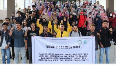 Tolak Politik Praktis di Kampus, Kali Ini BEM Unkhair Ternate Deklarasi Pemilu Damai