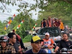 Tiba di Halsel, Pasangan Bassam-Helmi Dijemput Ratusan Pendukung