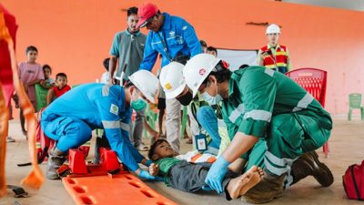 Simulasi Langsung di Lokasi, Harita Nickel Edukasi Penanganan Bencana